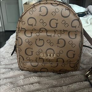 Guess Tan Monogram Backpack